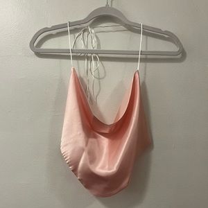 SUNDAYS NYC Pink Silk Scarf Top
